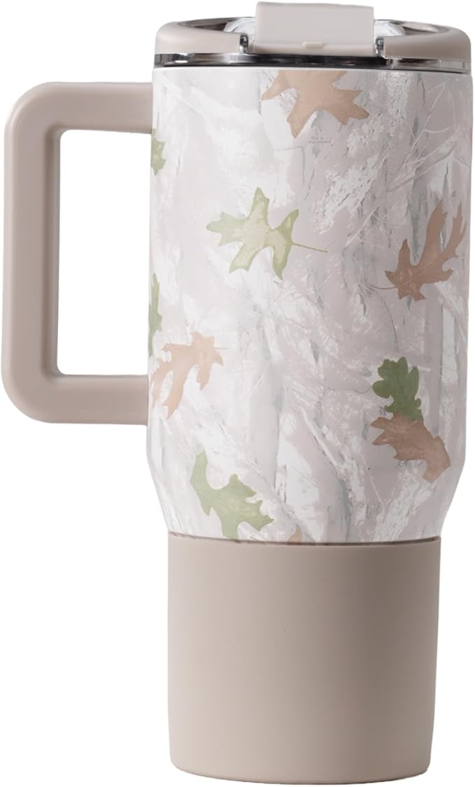 HydroJug Coffee Traveler 20 oz - Leak-Resistant, Ceramic-Lined Insulated Travel Coffee Mug for Hot or Cold Drinks with Flip Lid & Handle, Dishwasher Safe Coffee Tumbler, Camo