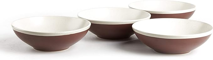 Rock Ridge Speckled Stoneware Dinnerware Set (12pc Set, Brown and Ivory)