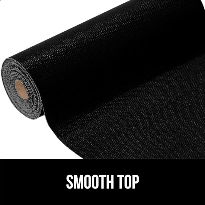 GORILLA GRIP Slip Resistant Drawer and Shelf Liner 2 Pack, Non Adhesive Water Resistant, Easy Clean and Trim, Smooth Surface Liners for Kitchen Cabinet, Shelves, Drawers, Pantry, 12 in x 10 FT, Black