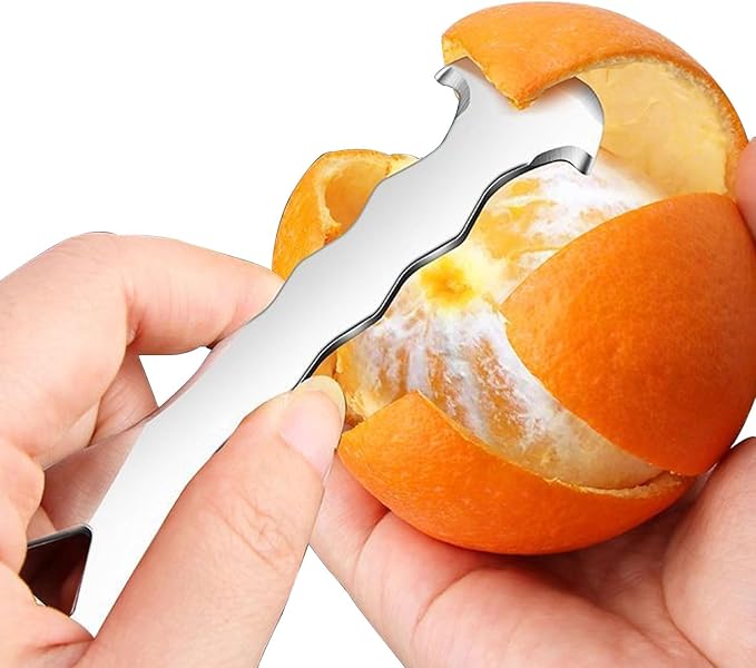 2 Pack, Stainless Steel Orange Peeler Knife – Multi-Functional Citrus Peeler, Fruit Peeler & Peel Skin Remover for Oranges, Grapefruits, Lemons