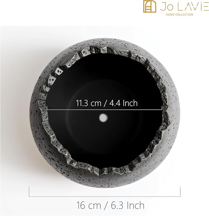 6 Inch Modern Minimalist Resin Planters with Drainage Hole, Charcoal Gray Indoor Outdoor Flower Pots for Succulents, Herbs, Orchids & Small Plants - Charcoal Gray