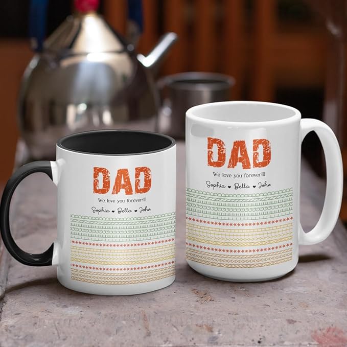 Personalized Hidden Message Mug Gifts for Dad - Custom Man Myth Legend Cup, Funny Mug Gift For Father's Day, Birthday, Christmas, 16 Oz 11 Oz Ceramic Dad Coffee Mugs from Daughter or Son