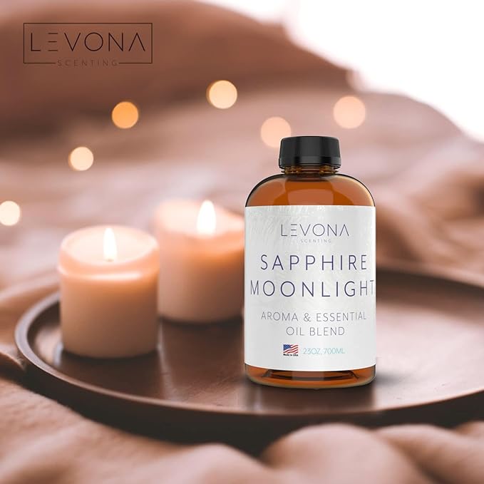 Levona Scent Essential Oil - Fresh Aroma for Home, Office, Hotel & Spa, Perfect in Humidifiers and Diffusers, Luxury Fragrance, with Lemon & Aqua Marine Notes - 700ml/ 23 fl oz, Sapphire Moonlight