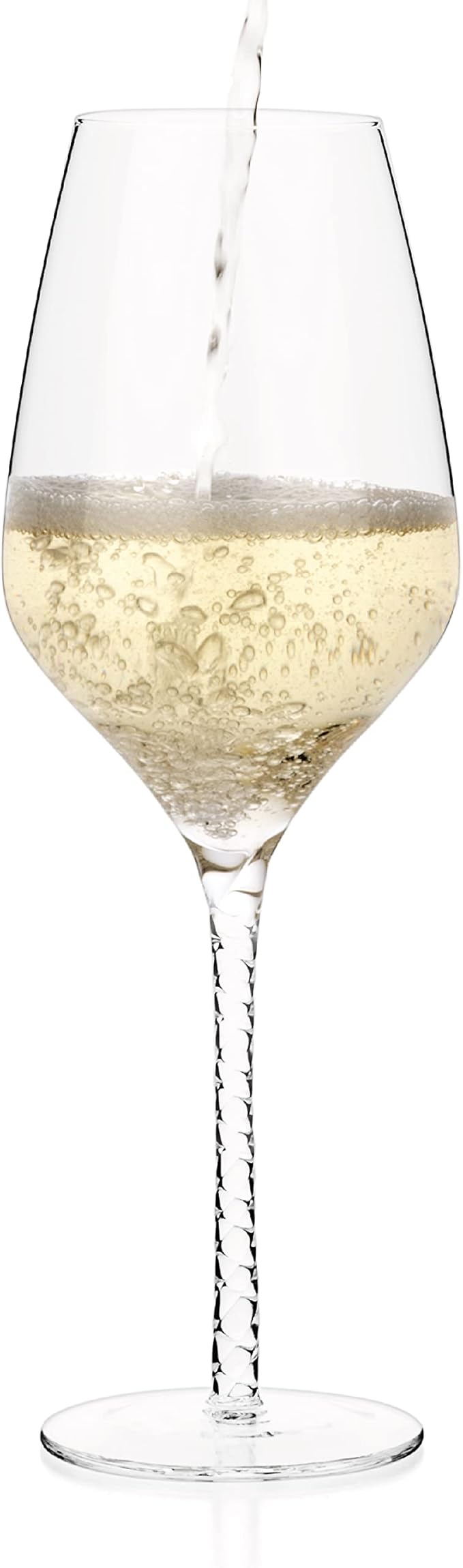 LUXBE - Wine Crystal Glasses 19-ounce, Set of 4 - Red or White Wine Large Glasses - 100% Lead-Free Glass - Pinot Noir - Burgundy - Bordeaux - 550ml