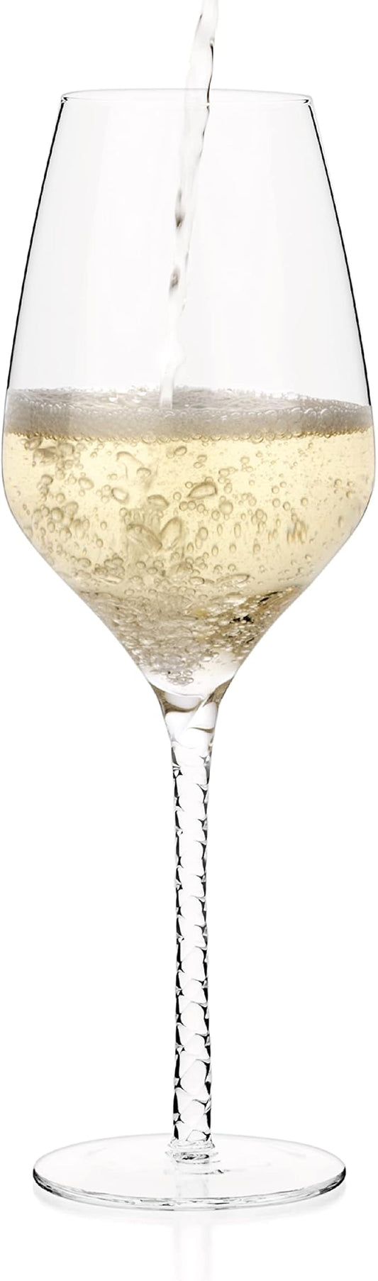 LUXBE - Wine Crystal Glasses 19-ounce, Set of 4 - Red or White Wine Large Glasses - 100% Lead-Free Glass - Pinot Noir - Burgundy - Bordeaux - 550ml
