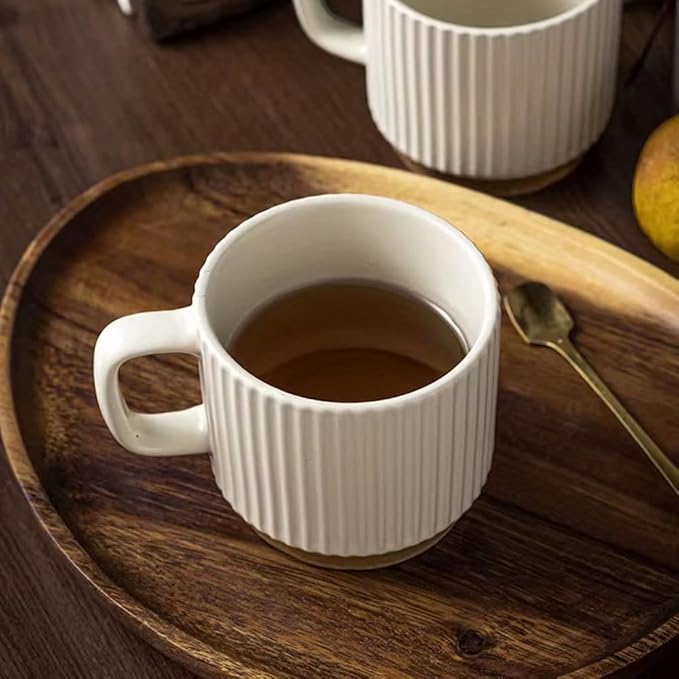 Ceramic Mug 2Pcs, Ceramic Coffee Cups,milk cup, Ceramic mugs for home and office,Microwave safe milk coffee cup