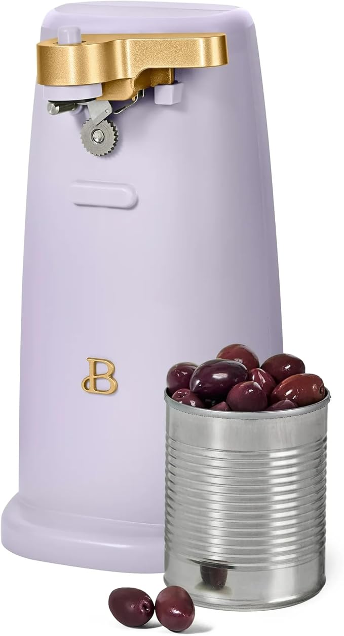 Beautiful Automatic Can Opener Kit, Hands-Free Electric Opener with Safety Auto-Stop & Magnetic Lid Catcher, Special Edition (Lavender)