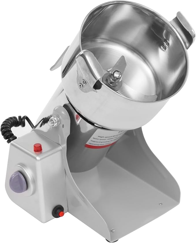 1000g Electric Grain Grinder Stainless Steel 304 Commercial High Speed 30000r/min 3600W Powder Mill for Wheat Corn Spices Grain Dry Rice Nursing Homes Hospitals