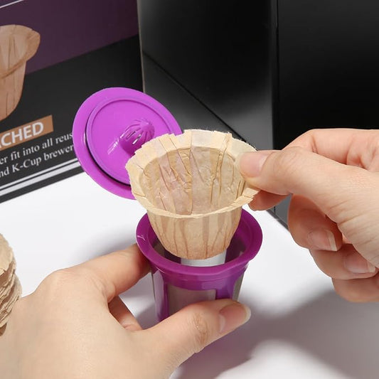 Pro Mael Disposable K Cup Filters, Coffee Filter Paper for Keurig Brewers Single Serve 1.0 and 2.0, Use with Reusable K Cup Pods, Natural Unbleached (100-Count)