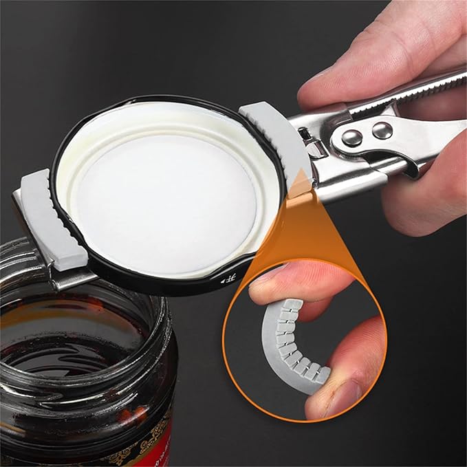 2023 New Jar Opener for Weak Hands, Adjustable Stainless Steel Can Opener, Jar Gripper Tight Lid Opener, Kitchen Gadgets, Easy Jar Opener for the Elderly and Children (B2-1PCS-Extended Non-Slip)
