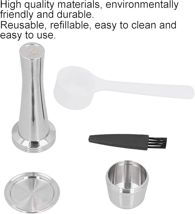 Reusable Coffee Pods, Stainless Steel Refillable Coffee Capsule, Capsule Pod Filter Cup Replacement for Coffee Machines Parts