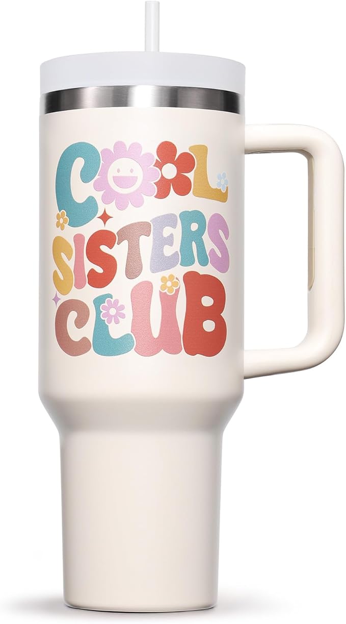 Sisters Gifts from Sister, Christmas Gifts for Little Big Sisters Gift for Sister in Law Women, 40 OZ Tumbler Best Unique Birthday Gift from Brother, Best Friends, Bestie, Insulated Cup with Handle