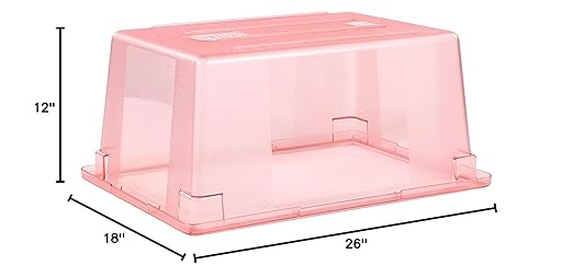 Carlisle FoodService Products 10623C05 StorPlus Color-Coded Food Box Storage Container Only, 16.6 Gallon, 26" x 18" x 12", Red (Pack of 3)