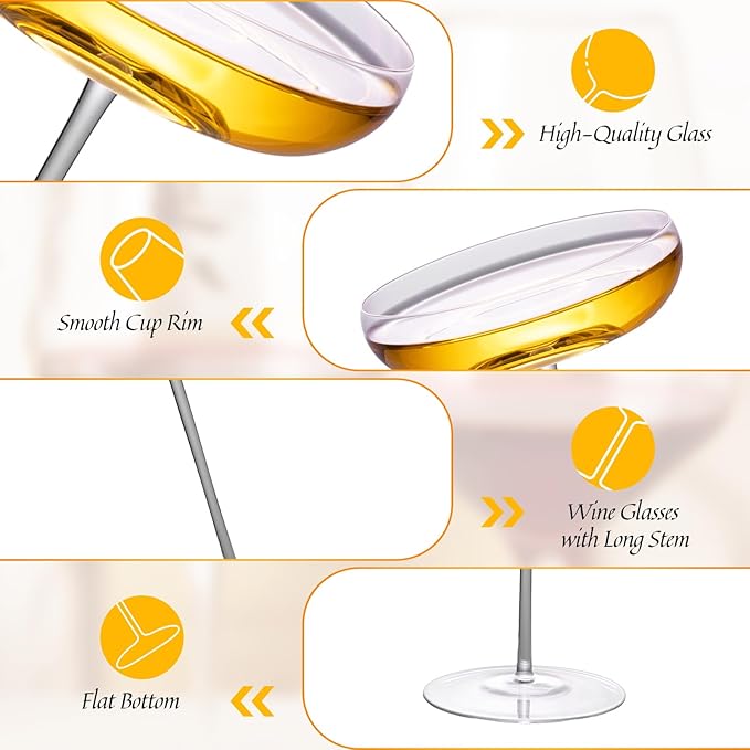 KAMMAK Martini Glasses Set of 2, 8.12 oz Clear Crystal Cocktail Glasses with Stem, Reusable Cocktail Glassware for Wedding Birthday Party, Bar, Margarita, Whiskey, Gin, Tequila, Zhuofan 2065