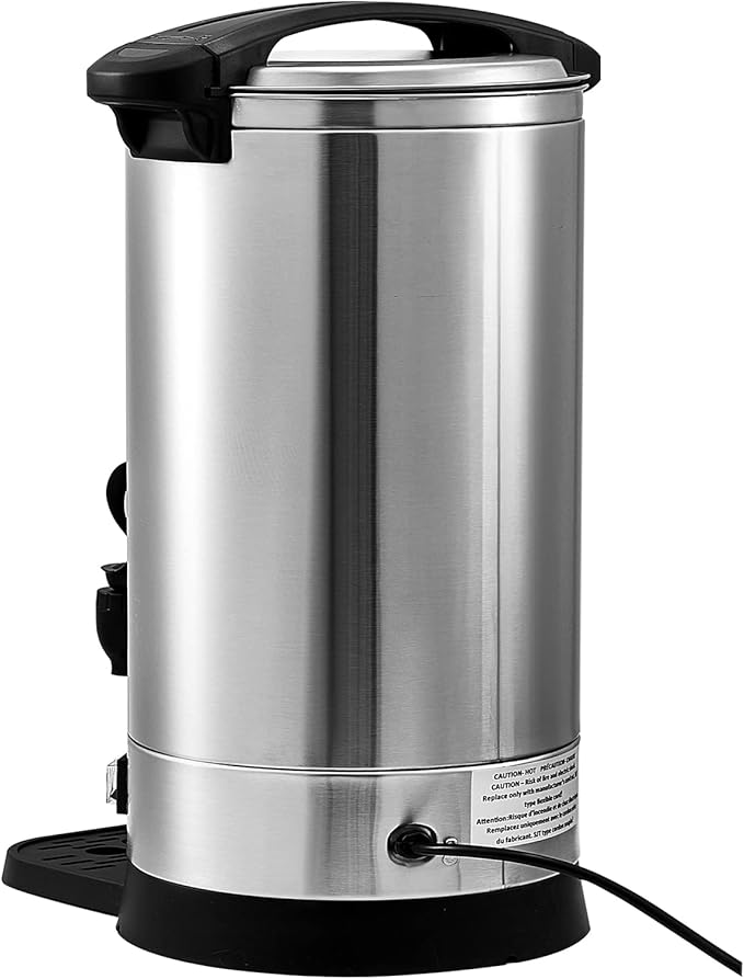 VEVOR Commercial Coffee Urn, 65Cups/9.75L Stainless Steel Large Coffee Dispenser, 1500W 110V Electric Coffee Maker Urn For Quick Brewing, Hot Water Urn with Water Gauge for Easy Viewing