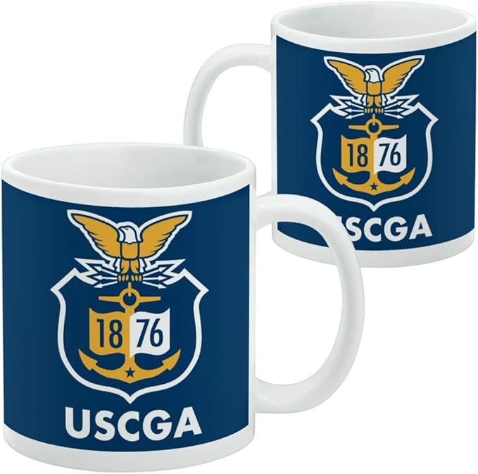 U.S. Coast Guard Academy Official Bears Logo Ceramic Coffee Mug, Novelty Gift Mugs for Coffee, Tea and Hot Drinks, 11oz, White