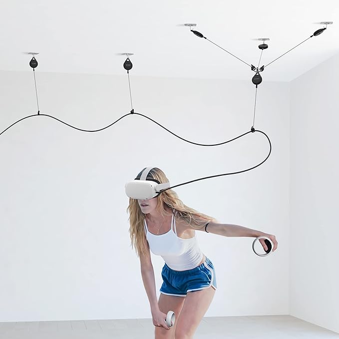 KIWI design VR Cable Management, 6 Packs VR Pulley System Compatible with Quest 3S/3/2/1/Pico/PSVR/PSVR2