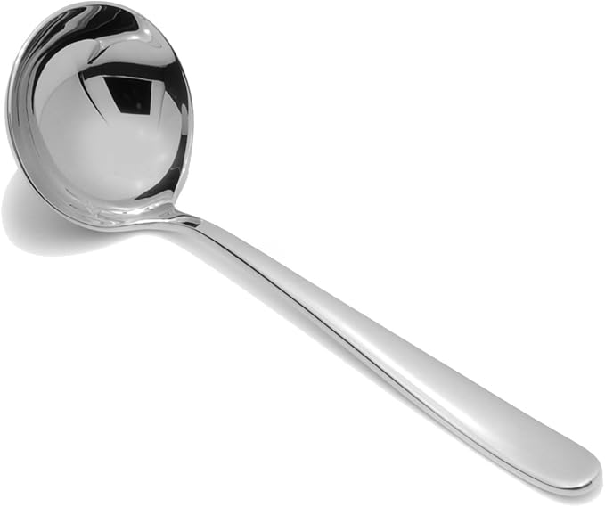 Fortessa Grand City 18/10 Stainless Steel Flatware Individual Sauce/Soup Ladle 7.6-Inch