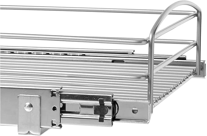 Knape & Vogt RS-MUB-14-FN 5 in. H x 15 in. W x 20 in. D Multi-Use Basket Silver Pull Out Cabinet Organizer, Frosted Nickel