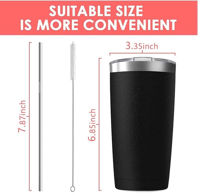 16 pack 20 oz Stainless Steel Insulated Tumbler with Straw and Lid, Double Wall Travel Coffee Mug Vacuum Insulated Bulk Tumbler, Suitable for Vehicle Cup Holders （White）