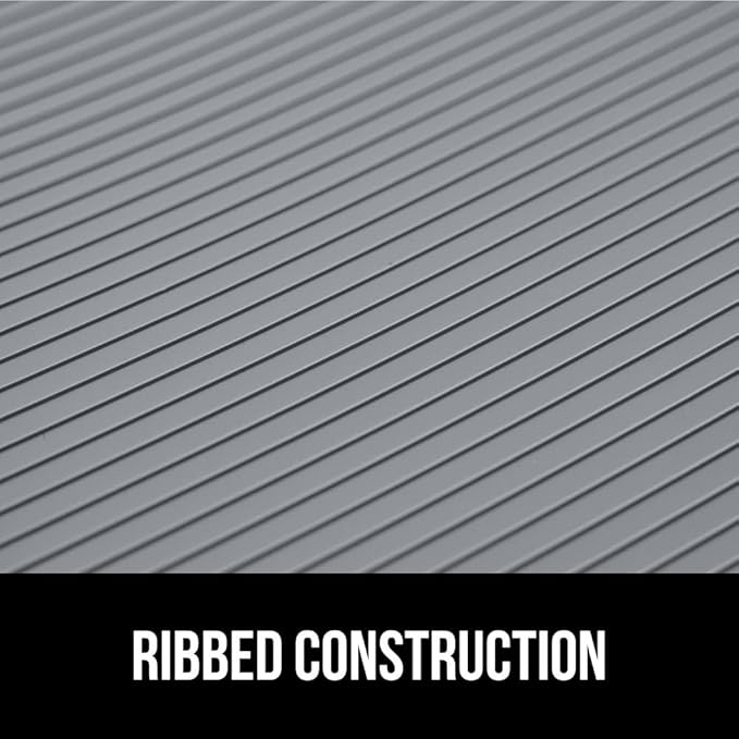 GORILLA GRIP DuraGuard Shelf Liner, Non-Adhesive Cabinet Liners for Kitchen Drawers, Shelves, Refrigerator, Pantry Storage, Bathroom Closet, Durable Waterproof BPA Free Ribbed Plastic, 12x10 Gray