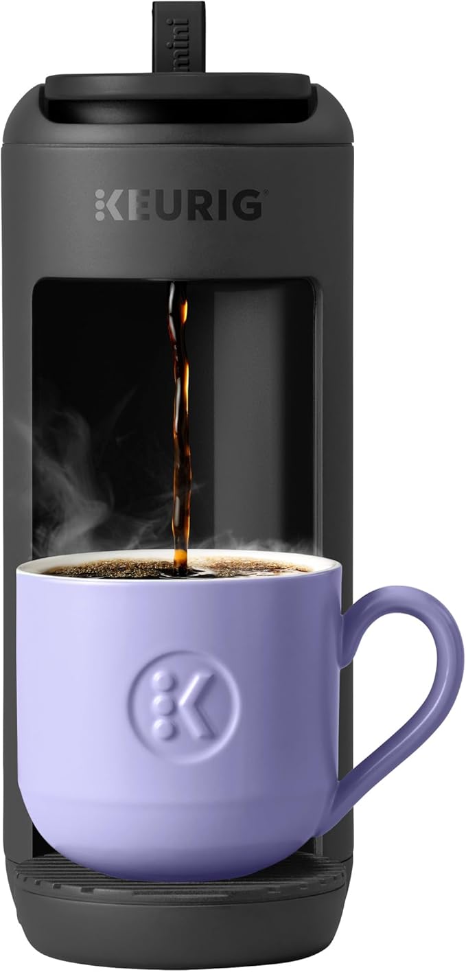 Keurig K-Mini Mate Single Serve Coffee Maker – Ultra-Compact 4” Width, Travel Mug Friendly, Ideal Holiday Gift for Small Spaces, Black