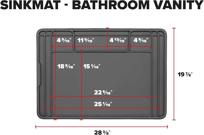 WeatherTech SinkMat – Waterproof Under Sink Liner Mat for Kitchen Bathroom – 28” x 19” Inches - Durable, Flexible Tray – Home undersink Organizer Must Haves, Black