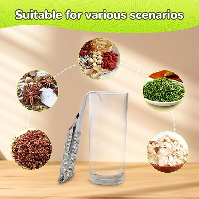 304 Stainless Steel Tea Diffuser, 2025 New Loose Leaf Tea Infuser, Portable Teas Infuser for Office and Home, Spices, Seasonings, Coffee Steeper for Coffee Lovers, Teas Holder Loose Leaf for Gift (1)