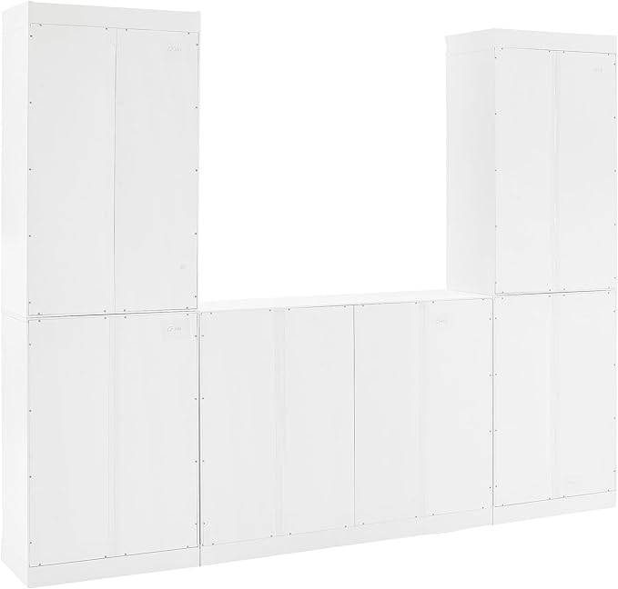 Crosley Furniture Stanton 3-Piece Traditional Sideboard Buffet Cabinet and Kitchen Storage Pantry Set, White