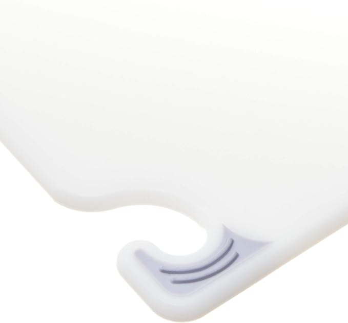 San Jamar Saf-T-Grip Plastic Cutting Board with Safety Hook, 6" x 9" x 0.375", White