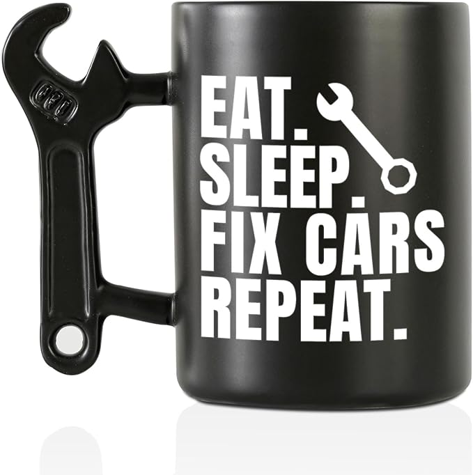 Onebttl Car Gifts For Men, Women, Dad, Mechanic - 13.5oz/400ml Ceramic Wrench Coffee Mug - Fix
