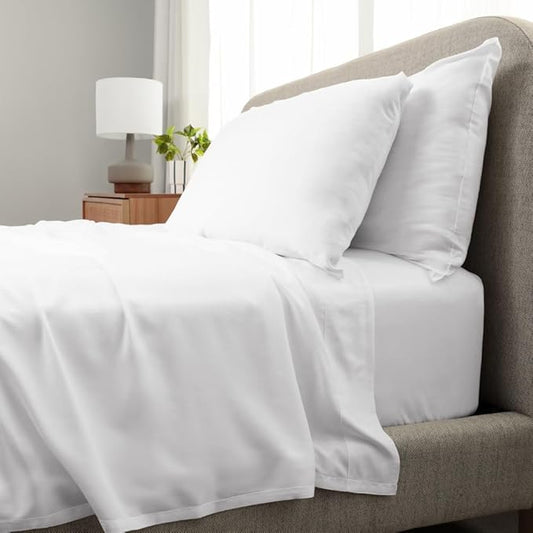 Cariloha Aloha Soft 4-Piece Sheet Set | White | Cal King | Made from 100% Viscose derived from Bamboo | Introductory Sheet Line