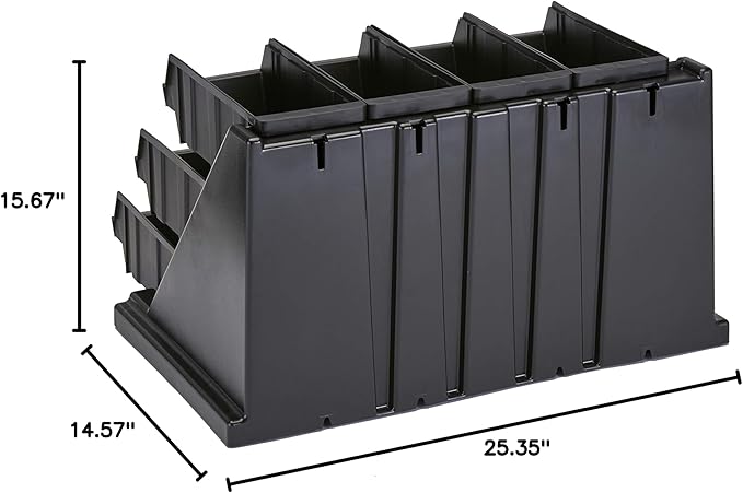 Cambro Versa - Self Serve Condiment and Utensil Bin - 12 Storage Bins - Ideal for food and coffee condiments (Black)