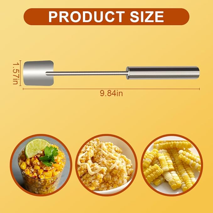 Easy Clean Corn Cob Peeler, 2026 Upgraded Long Handle Stainless Steel Upgrade Corn Stripping Tool for Home Kitchen Gadget (2)