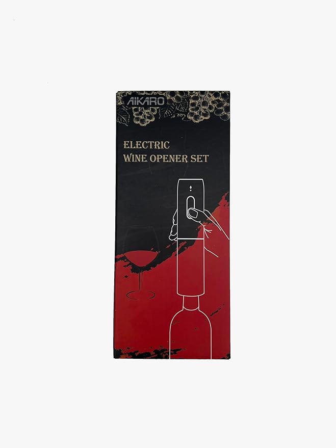 AIKARO - Electric Wine Bottle Opener Automatic Corkscrew, Rechargeable (Set A)