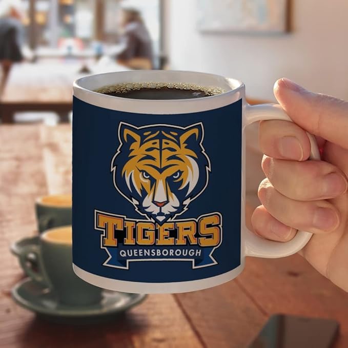 Queensborough Community College Primary Logo Ceramic Coffee Mug, Novelty Gift Mugs for Coffee, Tea and Hot Drinks, 11oz, White
