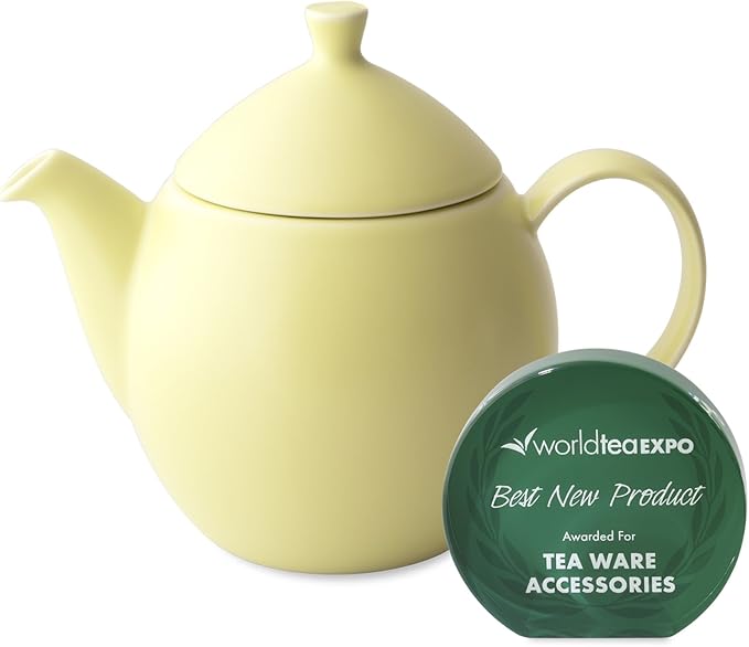 FORLIFE Dew Teapot with Basket Infuser, Lemon Grass, 32 oz/946ml