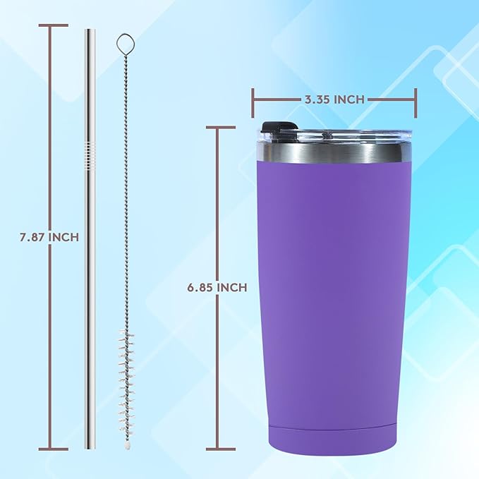 Dongni 20oz Tumbler Bulk Stainless Steel Vacuum Insulated Tumblers with Lid Double Wall Travel Mug Powder Coated Coffee Cup, Suitable for Ice Drinks and Hot Beverage（Black 12 pack）