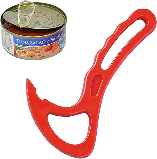 Home-X Pull Tab Can Opener - Manual Ring Pull Can Tab Opener - Easy Open Can Opener for Seniors, Protecting Nails or Arthritis - Dishwasher Safe Can Tab Opener Tool for Kitchen and Outdoors - Red