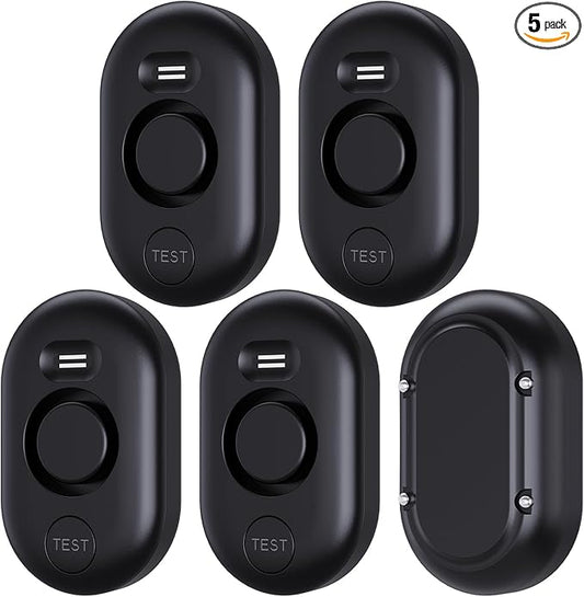 5 Pack WD60 Water Leak Detectors for Home, 100dB Water Sensor Alarm for Basement, Leakage Detection Device for Pipe/Drain/Under Sink Drip, Floor Flood in Bathroom/Kitchen/Toilet/Laundry Room, Black