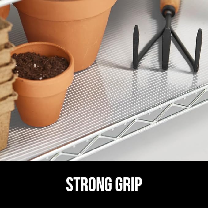 GORILLA GRIP DuraGuard Shelf Liner, Pack of 2 12x20, Non-Adhesive Cabinet Liners for Kitchen Drawers, Shelves, Refrigerator, Pantry Storage, Bathroom, Durable Waterproof BPA Free Ribbed Plastic, Clear