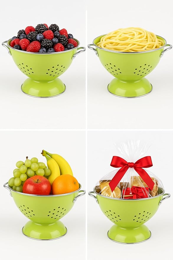 Calypso Basics by Reston Lloyd Powder Coated Enameled Colander, 1.5 Quart, Orange