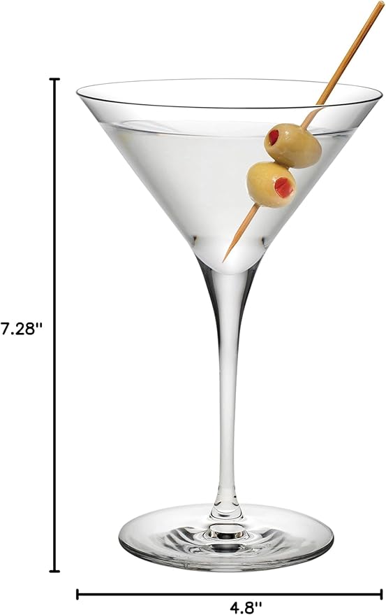 NUDE Vintage Set Of 2, Crystal Martini Glasses 9.75 oz, Lead-Free, Perfect for Drinking Martini, Margarita, Coctail, Glassware for Home