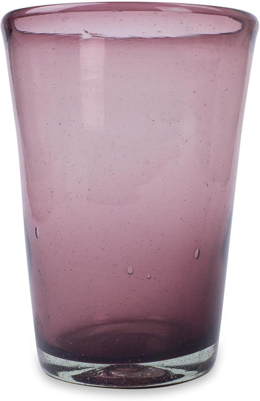 NOVICA Artisan Handblown Recycled Ecofriendly Tall Tumblers Purple Glass Drinkware Set 6 Mexico Tableware Glasses Water Hollywood Glam [ 5.5in H x 3.9in Diam. 15 Oz.] ' Amethyst' Set of 6
