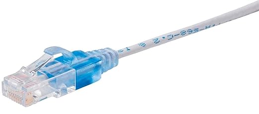 Monoprice Cat6A Ethernet Network Patch Cable - 30 Feet - White | 5-Pack, 10G - SlimRun Series