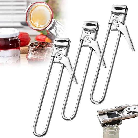 2026 New Adjustable Stainless Steel Jar Opener - Multifunctional Lid Gripper & Bottle Opener for Weak Hands, Seniors & Arthritis - Ergonomic Kitchen Tool for Stubborn Jars, Cans, Bottles (3pcs)