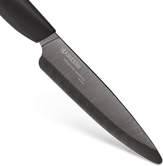Kyocera's Revolution 4-Piece Knife Set: Includes 7" Chef's Santoku, 5.5" Santoku, 4.5" Utility & 3" Paring-Black