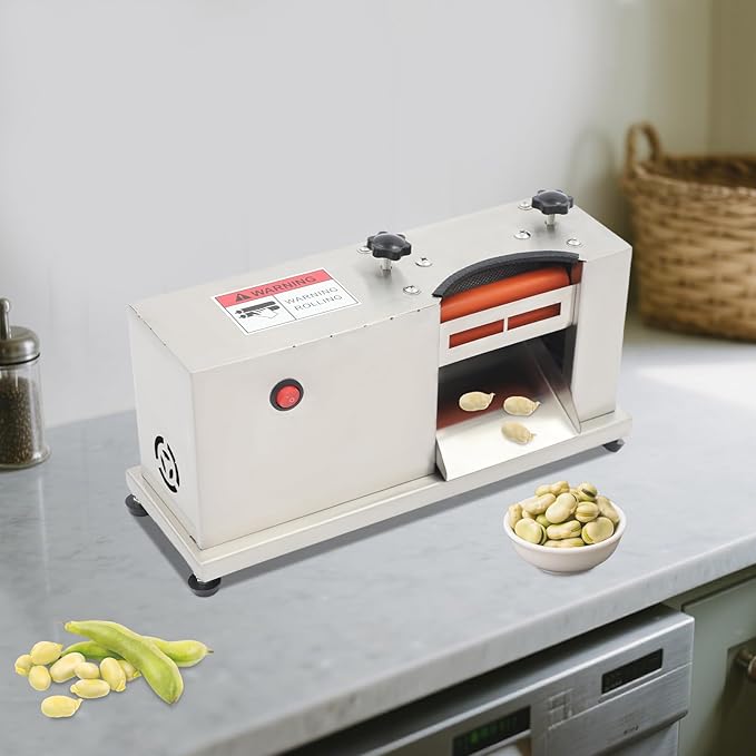 Adjustable Beans Sheller Machine Commercial Pea Peeler with One-Click Switch & 5.51 Lbs/H Semi-Automatic Peeling Machine Home Bean Bean Peeler for Home Kitchens, Restaurants, Vegetable Vendors