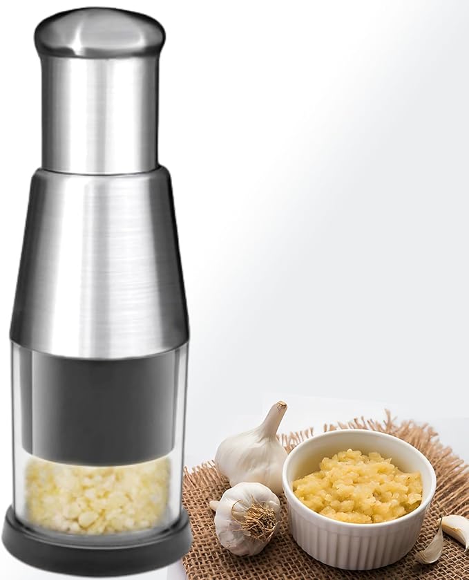 2025 Upgraded Compact Mini Dicer Food Chopper,Functional Manual Press, Stainless Steel Hand Food Chopper for Mincing Garlic Garlic Press Stainless Steel Manual Pressed Chopper