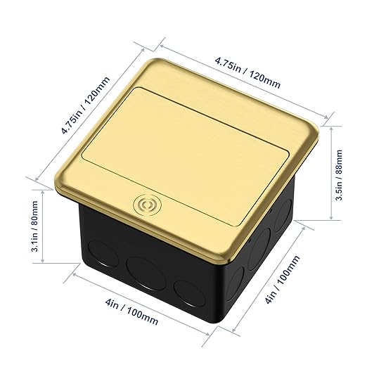 KYHSHJ Professional Pop-up Floor Power Outlet Box with USB 5V/4.8A Socket, 20 Amps Interference-Resistant Socket, Corrosion-Resistant Hardware, ETL Certified, Brass